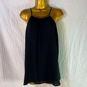 Guess Black Beaded Lined Tank Top camisole Sz XL